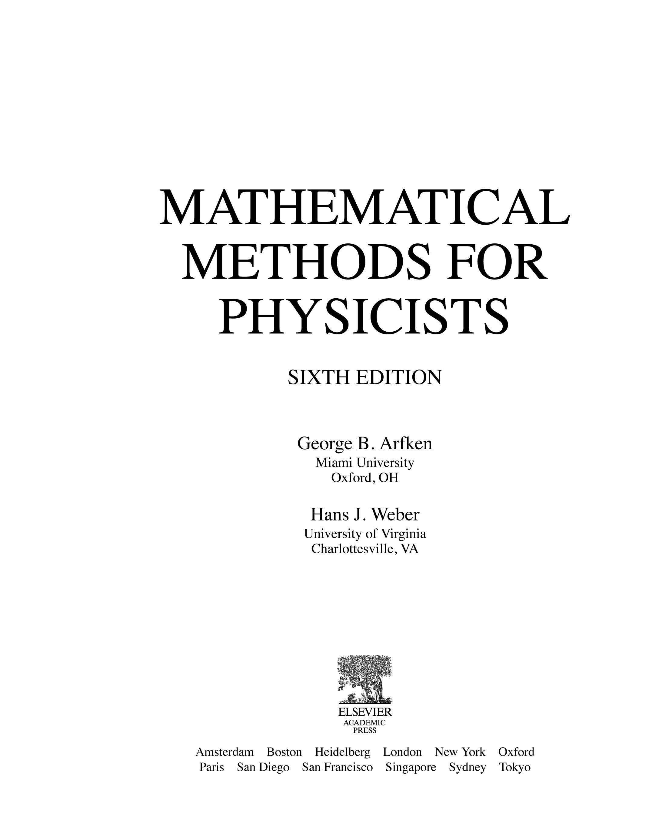 Mathematical Methods of Theoretical Physics - arXiv