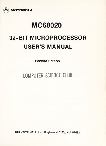 Mc68020 32 Bit Microprcr Usr/M Motorola